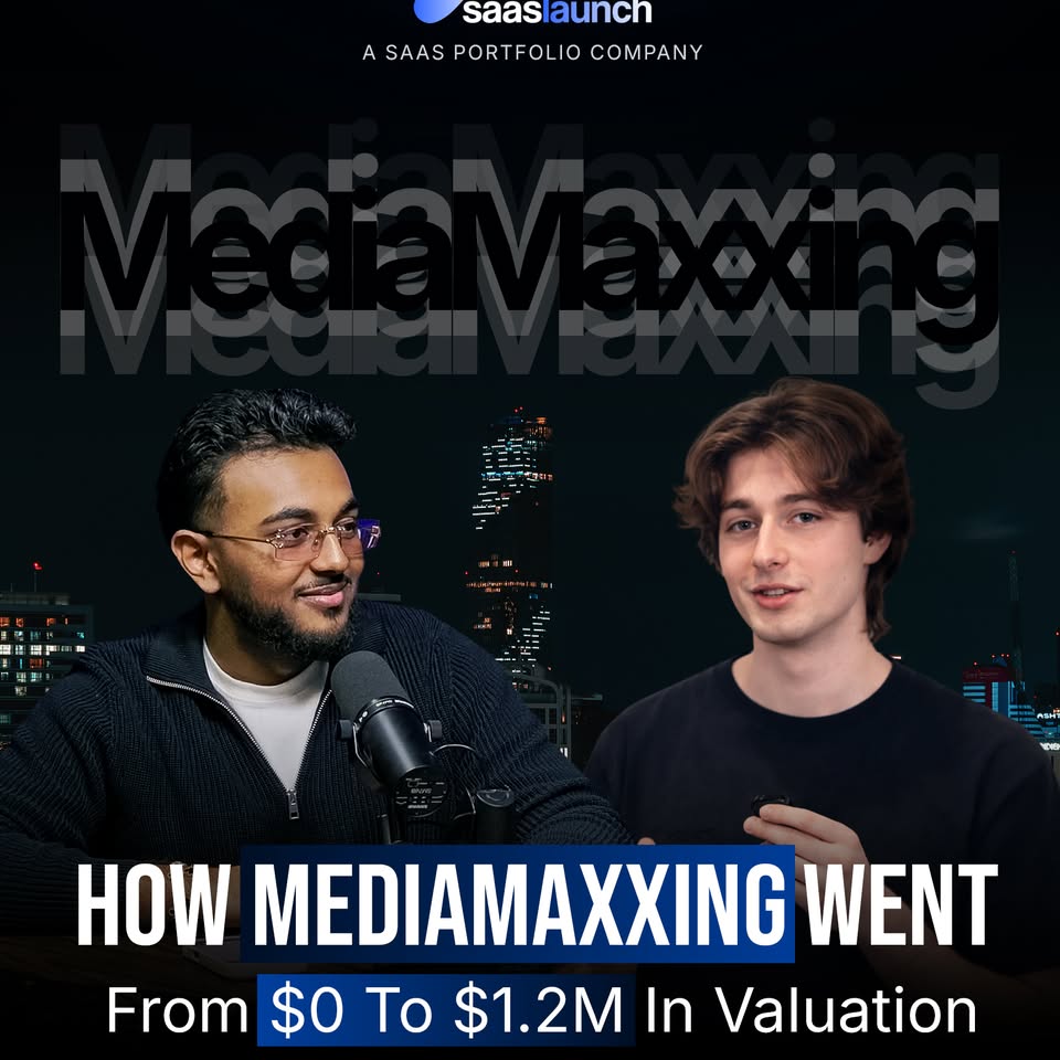 MediaMaxxing founder result graphic from the public SaaSLaunch Facebook portfolio