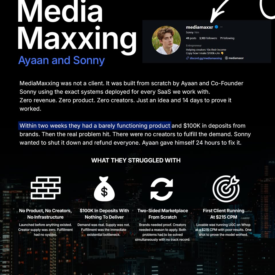 MediaMaxxing results detail text page from the public SaaSLaunch Facebook portfolio