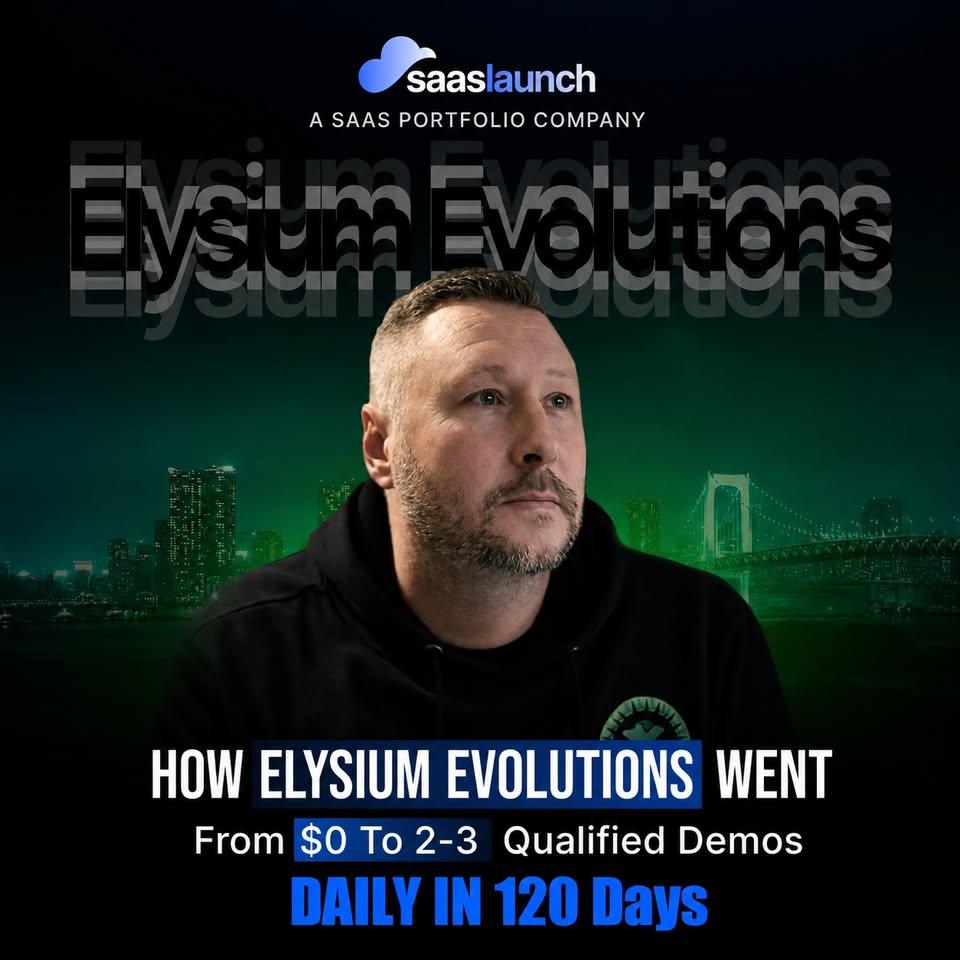 Elysium Evolutions founder result graphic from the public SaaSLaunch Facebook portfolio